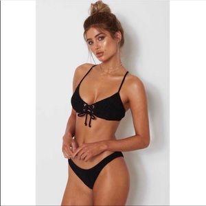 Black Padded Cross Stitch Bikini